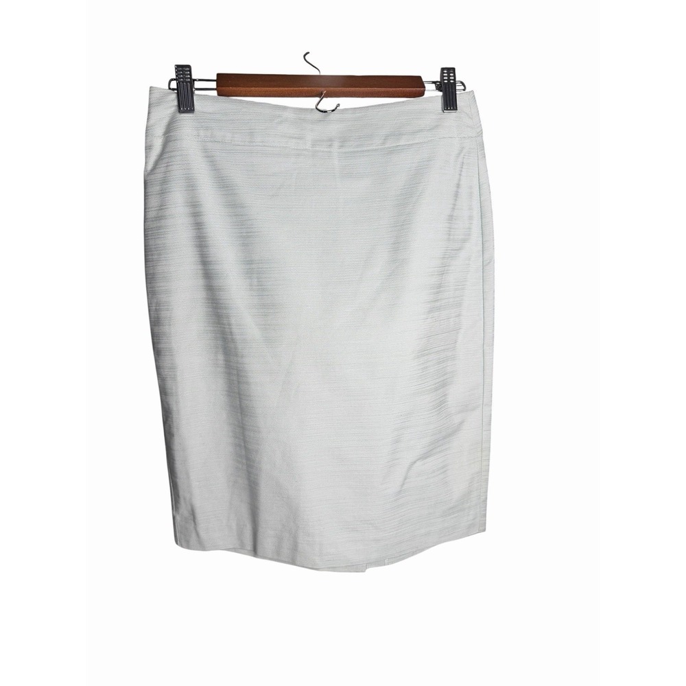 Ann Taylor Women's Light Blue Cotton Blend Solid Lined Pencil Skirt Size 2 $79